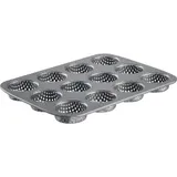 Westmark Burger Brötchen Backform für 12 Burger Buns, Ø je 6 cm, Stahl, antihaft-beschichtet, Mini, Anthrazit, 32712260