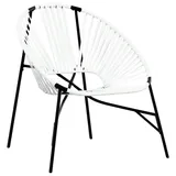 vidaXL Gartenstuhl-Set 3-tlg. Schwarz und Weiß Poly Rattan