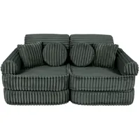 MeowBaby Kindersofa,, Dunkelgrün, Textil, 120x25x60 cm, Kinder- & Jugendzimmer, Kindermöbel, Kindersitzmöbel & -tische, Kindersessel & -sofas