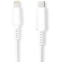 Nedis 1m USB-C Lightning Kabel für iPad, iPhone, iPod, weiß