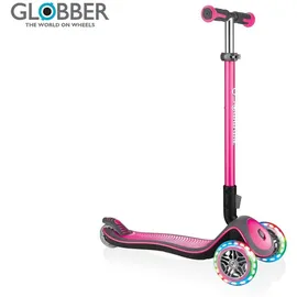 Globber Elite Deluxe mit Leuchtrollen pink