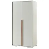 Kleiderschrank >LONDON< in Weiß/Buche - 98,5x195,2x56cm (BxHxT)