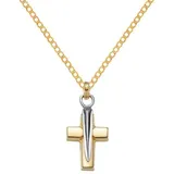 HOPLO Kreuzanhänger Anhänger Kreuz 585 Gold mit Kette 2,6 mm 585 Gold, Made in Germany