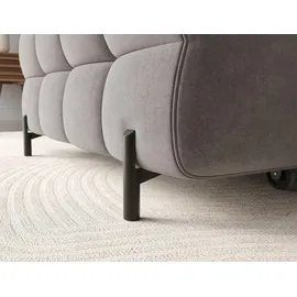 moeblo Polsterecke, Eckcouch Wohnlandschaft Sofa mit Ottomane Eckgarnitur - Ecksofa Neviro R - Grau (Aura 04) - Grau