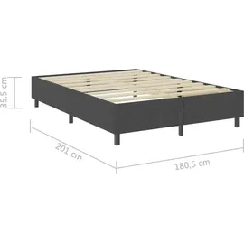 vidaXL Boxspringbett 180 x 200 cm Dunkelgrau