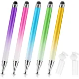 Oruola 5 Pack Stift für Tablet,2 in 1 Tablet Stift für Alle Tablets,Farbverlauf hohe Empfindlichkeit Touchscreen Stift mit Stand Kappe für Smartphones,Tablets,Android,Pad,Phone,Samsung