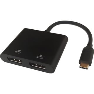 deltaco USB-C MST HUB 2x 4K/60Hz DP x DisplayPort Schwarz