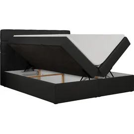 MKS Meble Boxspringbett 200 x 200 cm H3 Schwarz
