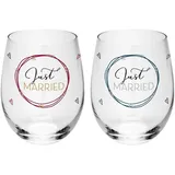 SHEEPWORLD GRUSS & CO Trinkglas Set Motiv "Just married"