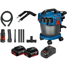 Bosch GAS 18V-10 L inkl. 2 x 5,0 Ah Akku + Ladegerät + Zubehör-Set 14 tlg.