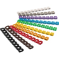 goobay 72515 Kabelmarker-Clips, Kabelbinder / Markierer Clips "0-9" für Durchmesser - 6 mm, Farbig