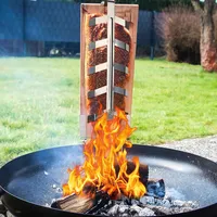 Jopassy Flammlachsbrett 4Stück, Flammlachsbretter Halterung Wendefunktion,Lachsbretter Zum Grillen Feuerschale,Flammlachsbretter Traglast von 2.5 kg,Lachsbrett für Outdoor Grill