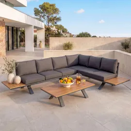 Mendler HWC-M62 Loungeset anthrazit/dunkelgrau