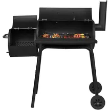 Woltu Holzkohlegrillwagen mit 2 Kammern & Transporträdern
