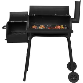 Woltu Holzkohlegrillwagen mit 2 Kammern & Transporträdern