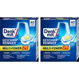 Denk mit - Spülmaschinen-Tabs Geschirrspüler Multi-Power AllinOne Doppelpack - 80 Tabs (2 x 40 Stück) + PurLife Sticker