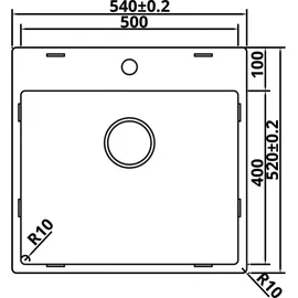 Solido Cablpp50kr10 rechts Flächenbündig Edelstahl Handbetätigung 540 x 185 mm