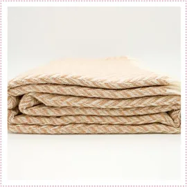 fair de luxe Wolldecke Plaid 100 x 100 cm Beige