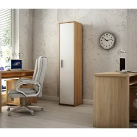 matkam Schmaler Schrank 40 x 182 x 35 cm Sonoma Eiche/Weiß