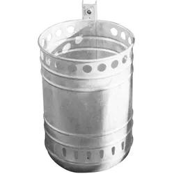 Schake Abfallbehälter montiert mit Standpfosten Ø60x1300mm 35l Volumen beschichtet in DB703