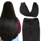 SURNEL Tressen Echthaar Extensions Braun Menschenhaar Tressens Haarverlangerung Natürliches Schwarz Brazilian Tressen Extensions Remy Echthaar Weft 20 Zoll 100g (Tressen#1B-20zoll)