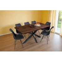 Möbelliebling Esstisch Baumkante Holz-Optik Nussbaum 160 x 85 Spider-Gestell