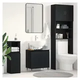vidaXL Waschbeckenunterschrank Schwarz Eiche 58x33x60 cm