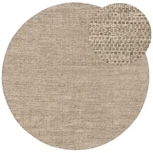 benuta pure Wollteppich Rocco Taupe ø 100 cm rund - Naturfaserteppich aus Wolle