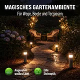 monzana Solarleuchte grau 4er Set Erdspieß wetterfest IP44