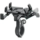 LuxusKollektion Handy-Halterung Handyhalterung Fahrrad Aluminium 6 Krallen 360Grad Black schwarz