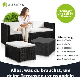 Juskys Punta Cana M Lounge-Set schwarz/creme