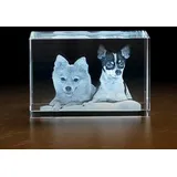 3D Gelasertes Foto im stehendem Glasblock - Personalisiertes Kristall foto in Glas gelasert 3D - Einzigartiges Erinnerungsstück für geliebte Menschen - Ideal als Personalisierte geschenke - 90x60x50mm