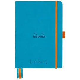 Rhodia 118576C Notizheft Goalbook (DIN A5, 14,8 x 21 cm, Dot, praktisch und trendige, mit festem Deckel, 90g weißes Papier, 120 Blatt) 1 Stück, Türkis