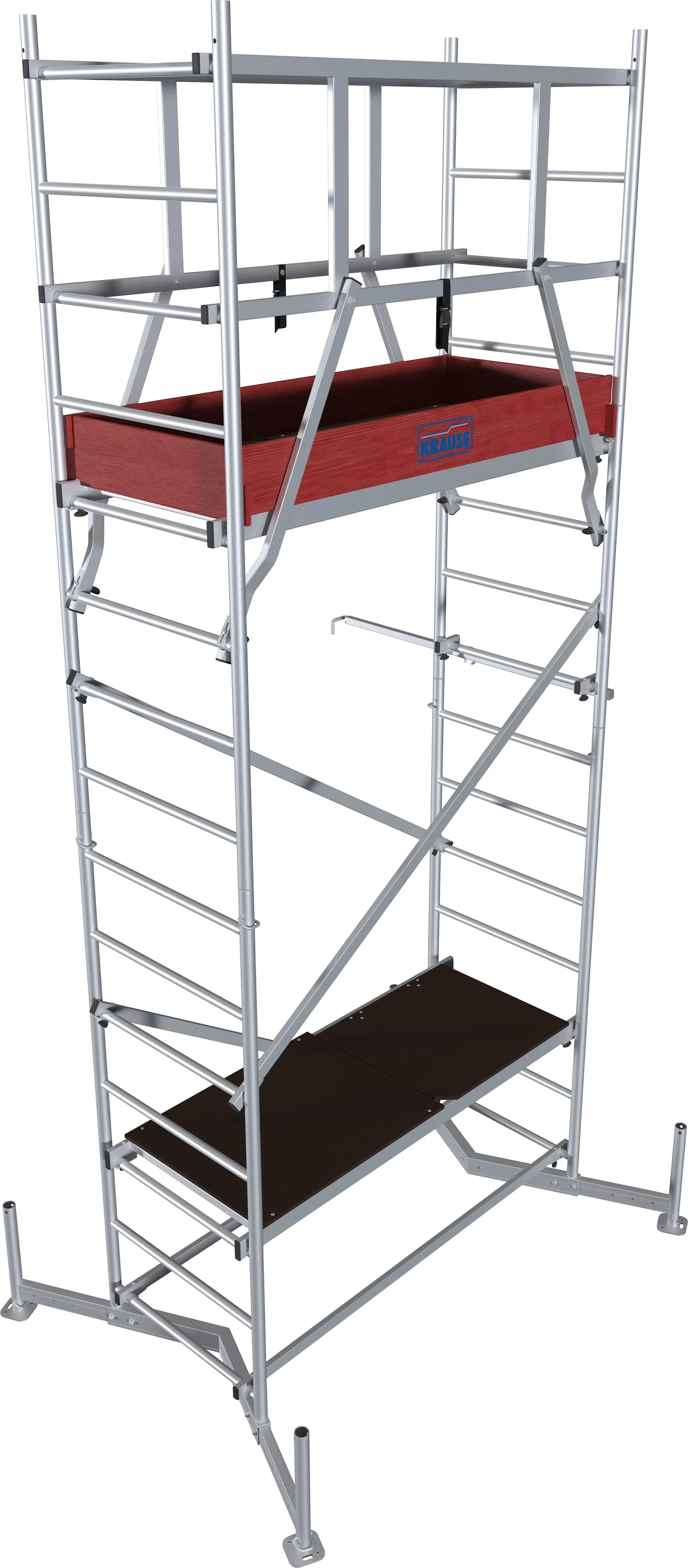 KRAUSE Arbeitsgerüst "ClimTec System" Gerüste Komplettgerüst, inkl. 1 Aufstockung, Arbeitshöhe: 5 Meter grau (aluminiumfarben) Gerüste