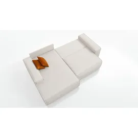 mebloland Ecksofa TOR mit Schlaffunktion. Farbe: Silver. - Hellgrau