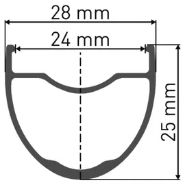 DT Swiss GR 1600 Spline 25 DB 28/24 Alu schwarz,