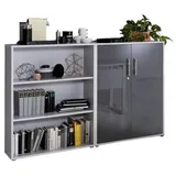 MID.YOU Office Edition Aktenschrank 1 niedrig 80 x 40 x 100 grau