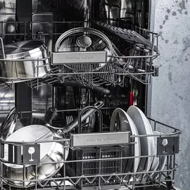 KitchenAid Stainless Steel 5-teiliges Kochgeschirr-Set, 3-lagige Antihaftbeschichtung, induktionsgeeignet, backofenfest, spülmaschinenfest, silber