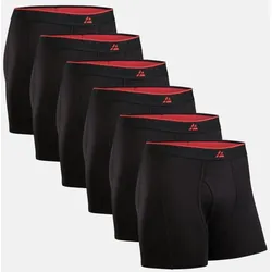 BAMBUS BOXERSHORTS MIT EINGRIFF - 6-Pack - Schwarz - S