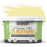 SEEBAUER diy Silikatfarbe Gelb 2,5L für Innen (No. 457 Lemon Soda) Atmungsaktive Mineralfarbe für Allergiker - Abwaschbare Wandfarbe - Gelbtöne hohe Deckkraft