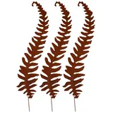 UNUS Gartenstecker Farn 3er Set Rostoptik