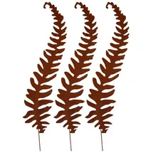UNUS Gartenstecker Farn 3er Set Rostoptik