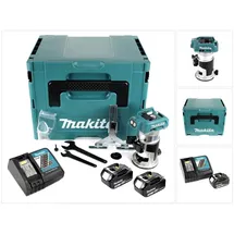 Makita Oberfräse DRT 50 RFJ Akku Multifunktionsfräse 18V Brushless + 2x Akku 3,0Ah + L