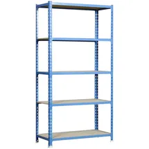 Proregal Schwerlastregal Big Muli HxBxT 200 x 100 x 40 cm 5 Fachböden Fachlast 150 kg Blau