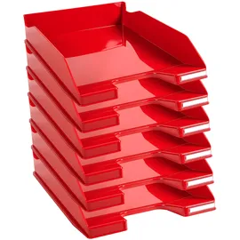 Exacompta 113218D 6er Pack Premium Briefablage Combo Midi Kollektion - karminrot glossy