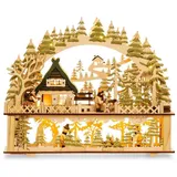 SIKORA LB06 beleuchteter LED Holz Schwibbogen grün/schwarz