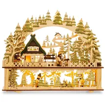 SIKORA LB06 beleuchteter LED Holz Schwibbogen grün/schwarz