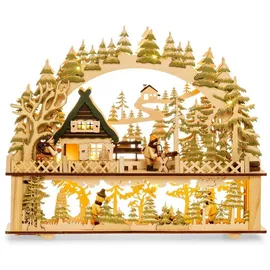 SIKORA LB06 beleuchteter LED Holz Schwibbogen grün/schwarz