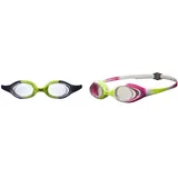 ARENA Kinder Unisex Training Wettkampf Schwimmbrille Spider Junior, Mehrfarbig, One Size & Kinder Unisex Training Wettkampf Schwimmbrille Spider Junior, Navy-Clear-Citronella (71), One Size