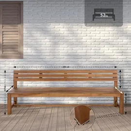 CLP Augusta 240 x 85 x 50 cm Braun